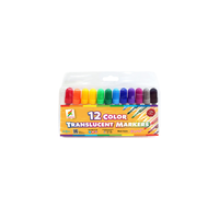 Juego de marcadores de Arte de pizarra blanca borrables con aire OEM con punta de cepillo de punta redonda 12 colores Nox-tóxico para dibujar y diseñar