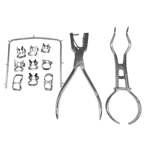 Kit de presa de goma profesional Juego de 12 piezas Juego de instrumentos de presa de goma de acero inoxidable Uso para cirugía dental - Product Image 1