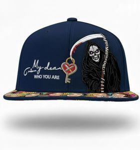My Dear Who You Are Embroidered <b>Snapback</b> <b>Cap</b> Unisex 6 Panel Canvas Baseball Hat Adjustable Blue Streetwear Outdoor Fashion OEM - Product Image 1