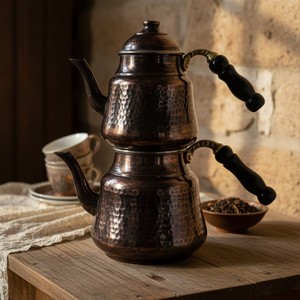 Tetera de Cobre Anatolia de Diseño Vintage, Capacidad de 600ml/1000ml, Asa de Metal para Servir/Beber Agua, Ideal para Restaurantes, Hoteles y Regalos - Product Image 1