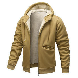 Sudadera cálida con forro térmico y cremallera con capucha informal para hombre - Product Image 4