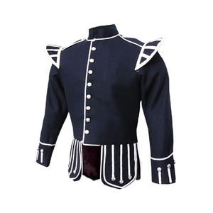 Servicio OEM ODM disponible, chaquetas de dobletes de banda de tubería en blanco y negro personalizadas, chaquetas de dobletes de banda de tubería de calidad superior - Product Image 1