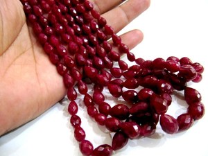 Chính hãng Ruby <span class=keywords><strong>Corundum</strong></span> Chất lượng cao chứng nhận 6x8mm 9x13mm briolette mặt giọt nước mắt hình dạng thẳng khoan tốt nghiệp 8 inch - Product Image 3