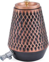 Distributeur d'eau en cuivre pur fait main de haute qualité, finition or antique moderne, avec robinet en laiton et logo personnalisé, idéal pour les mariages