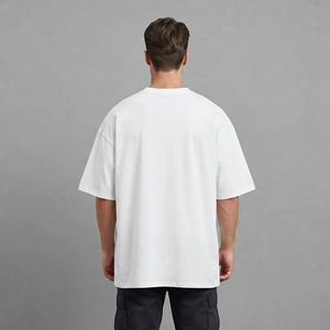 T-shirts décontractés pour hommes sur mesure, qualité premium luxe, coupe ample, 100% coton, impression logo personnalisée sur soie, vente en gros. - Product Image 3