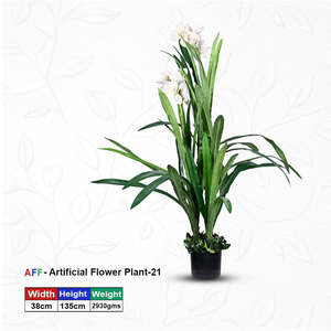 Plante d'orchidée blanche artificielle avec pot, 135 cm de haut, écologique, durable, décoration verticale d'intérieur, plastique - Product Image 1