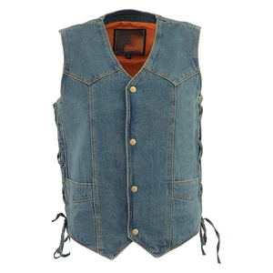 เสื้อกั๊กยีนส์คุณภาพสูงสั่งทำพิเศษ สไตล์ลำลองสำหรับฤดูใบไม้ร่วง คอลเลคชั่นนักขี่มอเตอร์ไซค์ ผลิตจากผ้าฝ้าย 100% ระบายอากาศได้ดี ส่งตรงจากโรงงาน - Product Image 6