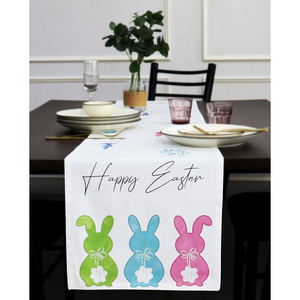100% Cotton Bunny Phục Sinh Bảng <span class=keywords><strong>Runner</strong></span> 14x72 Inch Hiện Đại Dệt Phong Cách Cho Theo Mùa Nhà Bếp Và Ăn Mùa Xuân Bảng Trang Trí Nội Thất - Product Image 3