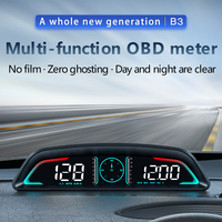 WIIYII B3 Jauge OBD2 pour voiture, écran LCD large, HUD multifonction, compteur de vitesse, alarme de tension, affichage de la consommation de carburant, affichage de la température de l'eau