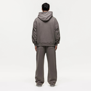 Chándal pesado de algodón 100% para hombre 400 GSM calidad Premium logotipo bordado personalizado conjunto de 2 piezas de hip hop de gran tamaño para hombre - Product Image 5