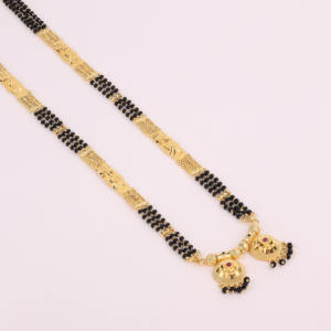 Mangalsutra chapado en oro, joyería tradicional, temporada de bodas, Mangalsutra para mujer, cobre y latón chapado en oro laminado - Product Image 2