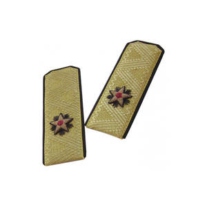 QUICK WAY INDUSTRIES - Placa de Hombro Ceremonial Personalizada Bordada a Mano con Hilo de Oro sobre Tela Negra - Product Image 5