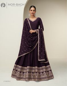 Premium Silk <b>Designer</b> Festival Wear Gown Collection Full <b>Catalog</b> available at wholesale rate, Free Size Stitched wholesale. - Product Image 5
