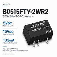 Convertisseur DC-DC isolé JETEKPS B0515FTY-2WR2 2W, 5V à 15V 133mA, module d'alimentation SMD non régulé, RoHS