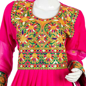 Women's High Quality Banjara Tribal Ethnic Dress Embroidered <b>Lace</b> Decoration Long <b>Sleeve</b> Flared Hem Breathable Fabric Simple - Product Image 4