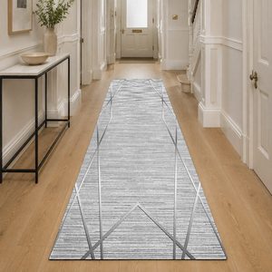 RUGS DEPOT LXDP-0224 Wholesale Grey Silver Designer Pattern Digital Printed Machine Washable Chenille Area Rug Non <b>Slip</b> - Product Image 5