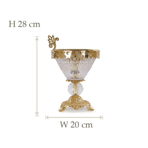 Quemador de incienso de latón dorado con base decorativa adornada con acento de cristal y elegante diseño de tapa redonda - Product Image 6