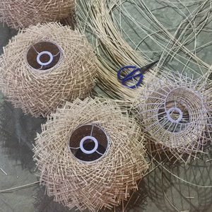 Abat-jour en rotin en matériau naturel en forme de nid d'oiseau Artisanat en bambou Lampe de table décorative avec motif de nid d'oiseau - Product Image 6