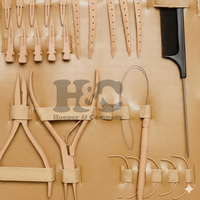 HOOPER COMPANY Kit professionnel de pinces à extensions de cheveux en acier inoxydable, clips, aiguilles en forme de C, micro-perles, couleur personnalisée