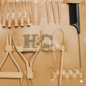 HOOPER COMPANY Professional Stainless Steel Hair Extension Pliers Kit Clips C Shape <b>Needles</b> Micro <b>Beads</b> Customized Color - Product Image 2