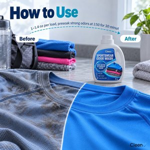 Detergente Elimina Odori per Bucato 1L, Detergente Enzimatico per Abbigliamento Sportivo, per Vestiti da Palestra, Abbigliamento Yoga, Leggings, OEM Etichetta Privata - Product Image 4