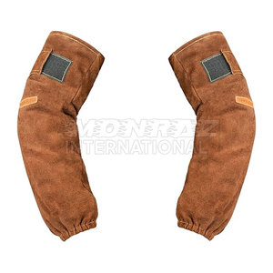 Heat Resistant Leather Welding <b>Arm</b> <b>Sleeves</b> Flame Retardant <b>Protection</b> Heavy Duty Cowhide Leather Welding <b>Arm</b> - Product Image 1
