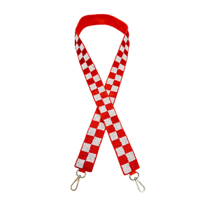 Checkered Beaded Crossbody Purse Strap Black and <b>White</b> Straps for Tote <b>Bags</b> and <b>Clutch</b> From India with Customization - Product Image 6