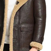 Blouson bombardier personnalisé pour hommes en cuir de mouton blouson en cuir de mouton hommes aviateur doublé de fourrure manteaux en cuir de mouton personnalisés