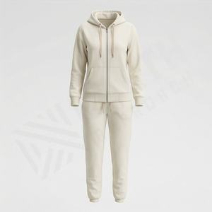 Conjuntos Deportivos de Felpa de Algodón Puro para Mujer, Elegantes, con Etiqueta de Logotipo Personalizable, de Alta Calidad, Suaves y Cálidos para Gimnasio - Product Image 1