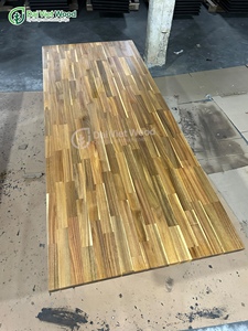 Plan de travail en bois d'acacia finition teck doré, panneaux de comptoir, huile cirée pour usage en cuisine comme plateau de table - Product Image 6