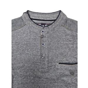 Chemise Homme 100% Coton à Manches Courtes, Col Montant Brodé Personnalisé, Respirante, en Tissu Tricoté Teint en Fil, Couleur Unie, avec Poche - Product Image 4