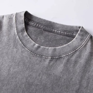 Camisetas de algodón 100% de la mejor calidad, estilo nuevo, corte holgado para hombre, con lavado ácido, logotipo personalizado impreso, ropa de verano, camiseta con lavado ácido para hombre - Product Image 5