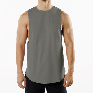 เสื้อกล้าม S-3XL ฟิตเนสแบบหลวมสำหรับผู้ชายเสื้อกล้ามคอตตอนโค้ง100% ระบายอากาศเพาะกาย - Product Image 5