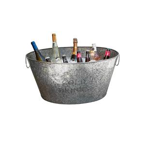 Set Of 2 Pcs Galvanized Beverage Tub For <b>Ice</b> Storage Drinking Use Home Bar <b>Garden</b> Party Decorative Beverage Tub - Product Image 6