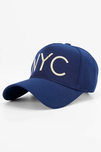 Newyork หมวกแก๊ปใช้ได้ทั้งชายและหญิง, P-CAP สำหรับทุกฤดูกาลปัก3D หัวเข็มขัดโลหะปรับได้ผ้าใบโพลีเอสเตอร์/ ผ้าฝ้ายผ้าแคนวาสสีเอสเตอร์/ สีน้ำเงินเข้มสำหรับทุกฤดูกาล - Product Image 2