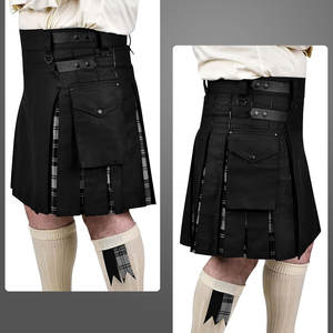 Kilts utilitaires écossais hybrides en gros pour hommes 2026 – Tartan Douglas gris traditionnel - Product Image 3