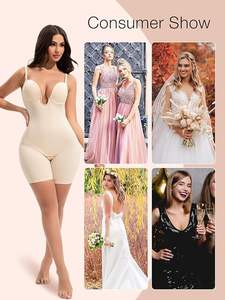 Body gainant sexy pour femme, taille haute, dos nu, décolleté plongeant, effet ventre plat, amincissant, avec soutien-gorge intégré, pour club, modelage corporel complet - Product Image 5