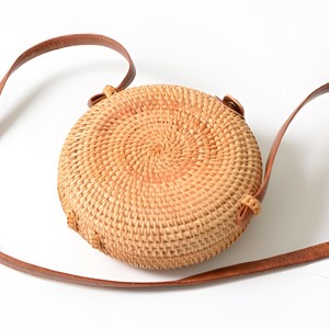 Handmade weaving rattan <b>purse</b> bag with leather strap low cost hand bags accessory for woman - Product Image 4