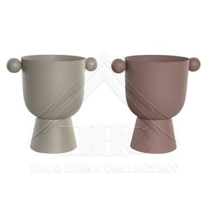 Ensemble de vases modernes en métal doré à sphères empilées, pot à fleurs géométrique de luxe en fer, décoration nordique pour la maison, grand vase boule pour mariage - Product Image 4