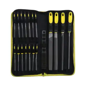 19Pcs Needle Files Tool Set Metal Rasp File Professional Engineer Mixed Kit Non-slip Rubber Grips For Polishing Leather Wood