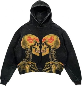Premium Boxy Fit Acid Wash Zip-Up Hoodie 450GSM French Terry Vintage Stone Wash Streetwear with Custom Branded Tags - Product Image 1