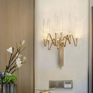 Modern Golden Metal Wall Lamp With Trendy Craft And Elegant Details To Illuminate Spaces With Soft Inviting Glow - Product Image 3