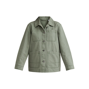 Veste longue en denim de coton olive personnalisée pour femmes de l'usine de denim Veste en jean surteinte unie automne/hiver - Product Image 1