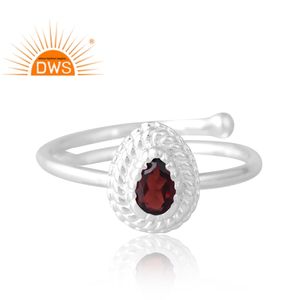 Anillo de piedras preciosas de granate Natural de plata de diseño caliente joyería personalizada para mujer regalo para ella - Product Image 3