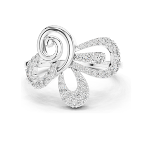 Elegante Anillo Espiral con Diamantes para Mujer, Diamantes Cultivados en Laboratorio de 0.425 CT, Oro de 18KT, 14KT, 10KT y Plata 925, Oro Rosa, Amarillo, Blanco - Product Image 1