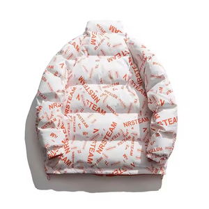 Vente en gros de veste courte bouffante avec impression de logo personnalisée veste bouffante chaude d'hiver vierge veste pour femmes impression bouffante veste pour hommes - Product Image 5