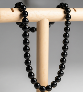 สร้อยคอเงิน18นิ้วสำหรับผู้หญิงประดับ925ล็อกด้วยลูกปัดหินโอนิกซ์สีดำดีไซน์เรขาคณิตการรักษาธรรมชาติตามสมัยนิยม - Product Image 6