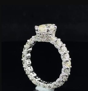 แหวนหมั้นเพชรโมอิสเพชรสีขาวและเพชร14K แหวนแต่งงานเพชรมอยส์ซอไนต์เงินสเตอร์ลิง - Product Image 5