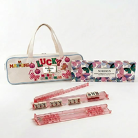 Étui de transport portable multifonctionnel en toile pour Mahjong et Poker, avec logo personnalisé, organisateur de jeux de société de voyage, support de tuiles pliable et compartiment à dés