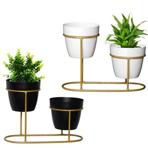 Ensemble élégant de 2 jardinières d'intérieur pour un style contemporain de la maison, les coins du salon, les espaces de bureau et les accents décoratifs - Product Image 1